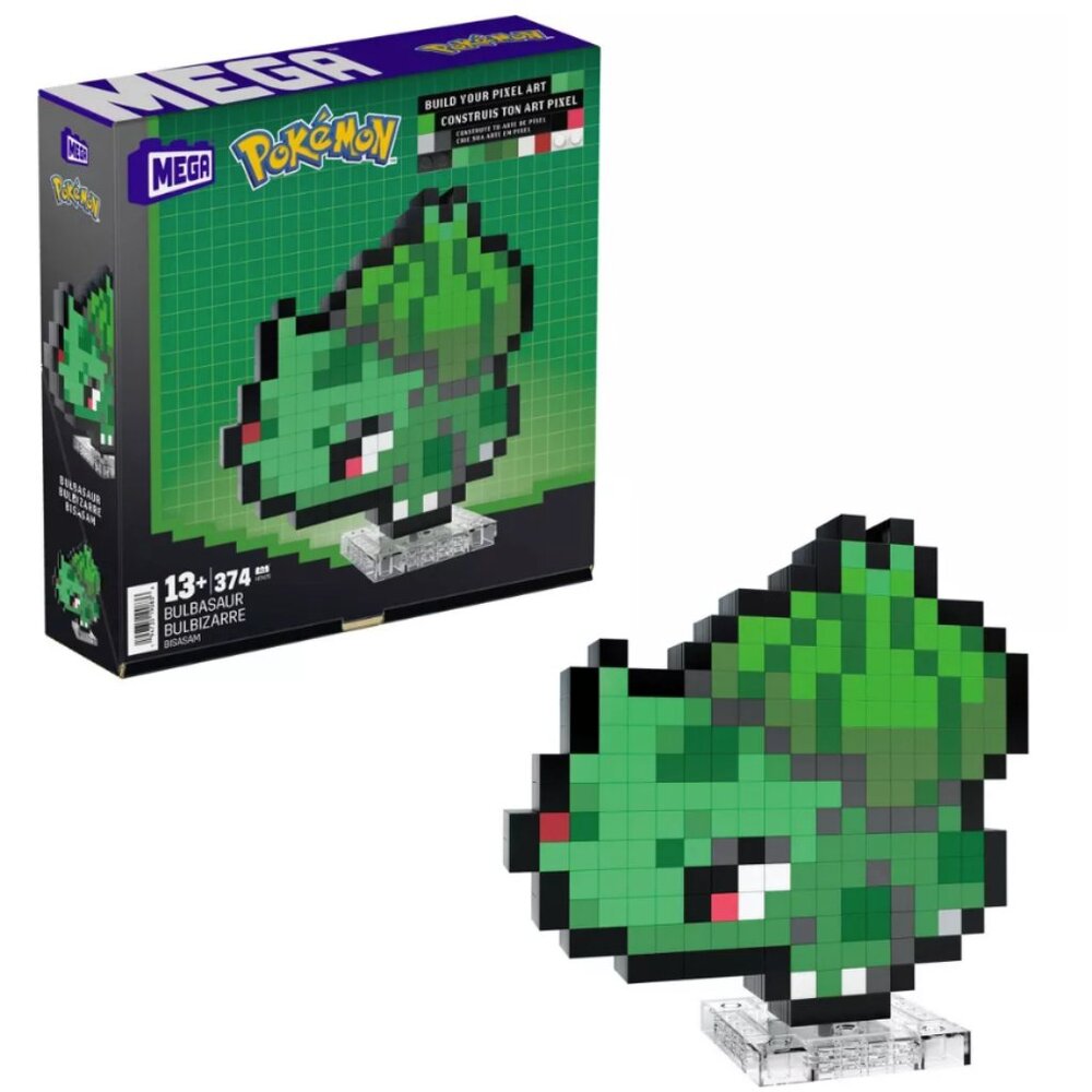 3 MEGA Pokemon Bulbasaur Pixel Art Building Toy Kit - 374 pc NIB Christmas Toys